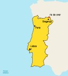 Mapa de Portugal assinalando a aldeia de Rio de Onor. portugal